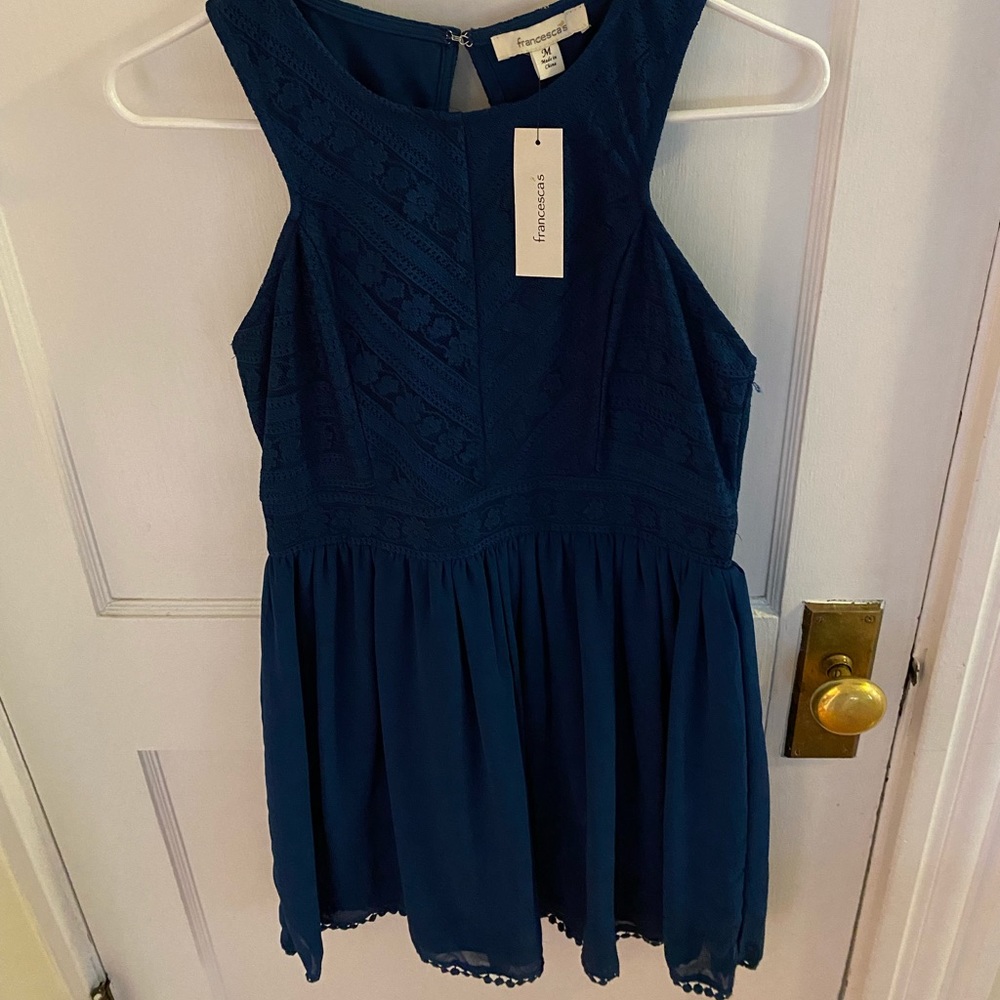 NWT Francesca’s dark blue dress.